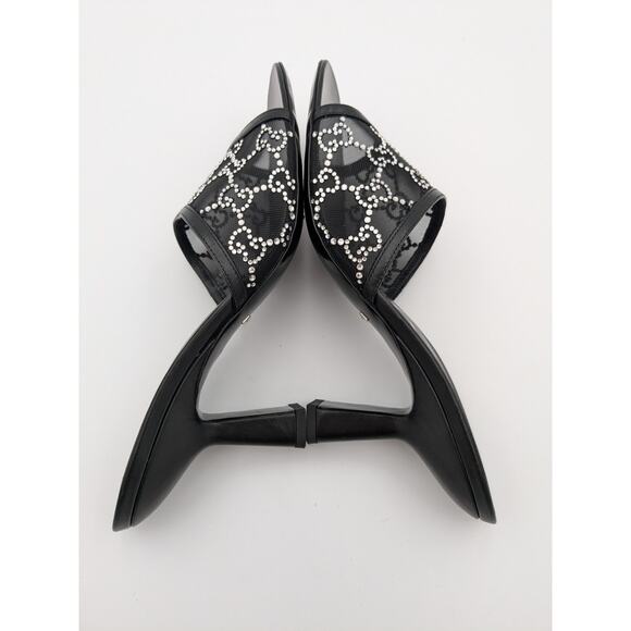 Gucci Demi Rhinestone Mesh Mule Sandals Nero Women's size US8.5 EU38.5 - Picture 6 of 16